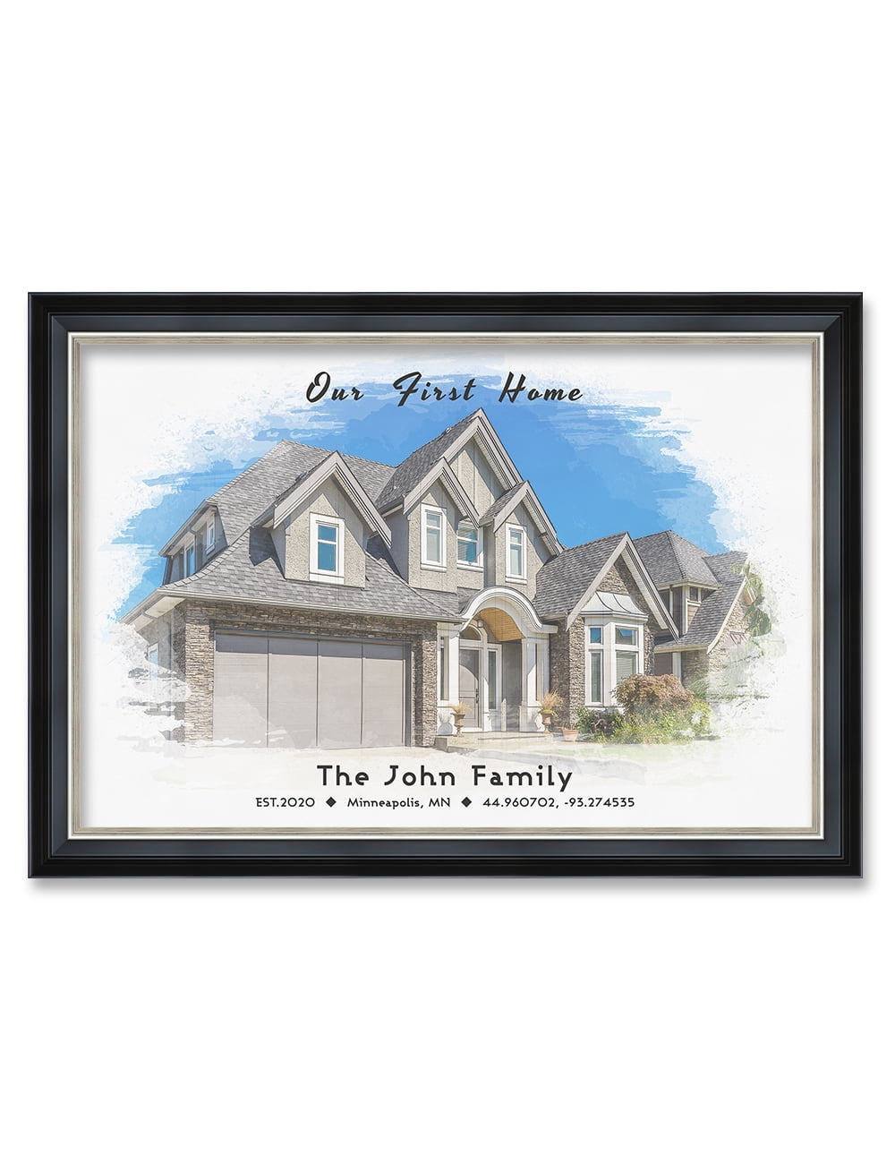 DECORARTS - Custom Watercolor House Portrait.Personalized Framed ...