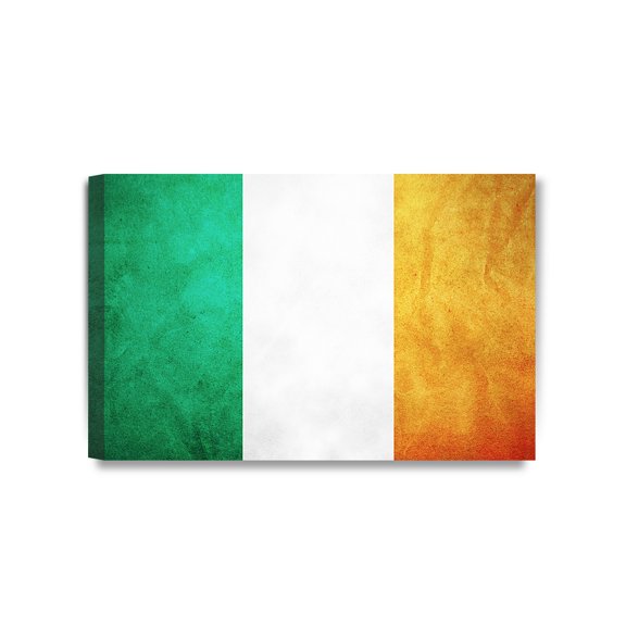 DECORARTS - Flag of Ireland Wall Art. Giclee Canvas Prints for Home Wall Decor 24x16"