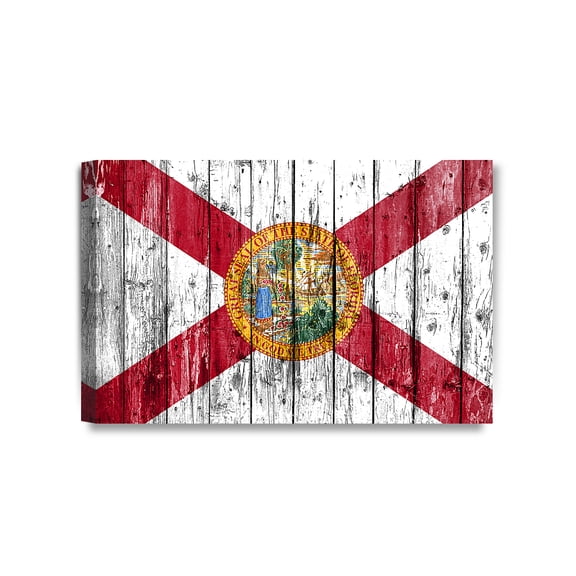 DECORARTS - Florida State Flag Wall Art. Giclee Print on Acid Free Cotton Canvas, Canvas wall art for Wall Decor 24x16"