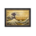 thumbnail image 1 of DECORARTS - The Great Wave off Kanagawa on Vintage Wooden Background. Giclee Prints on Acid Free Cotton Canvas Matching with Solid Wood Frames. Total Size w/Frame: 26.6x18.6", Ready to Hang., 1 of 6