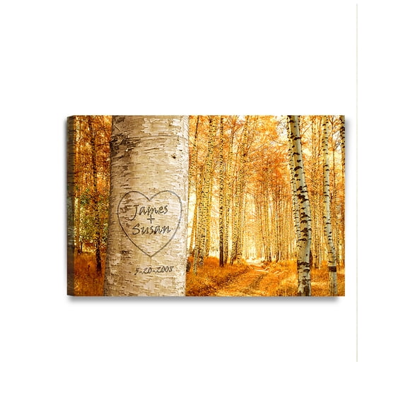 DECORARTS - Love Grows Personalized Canvas Prints Gift, Includes Names and The Special Date Gift for Anniversary, Valentine's Day, Wedding. 18 x12 in