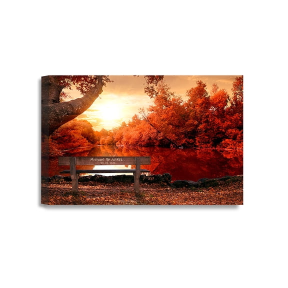 DECORARTS - Love Never Fade Personalized Canvas Prints Gift, includes Names and the Special Date - Customized Gifts for the Wedding Anniversary.18x12x1.5