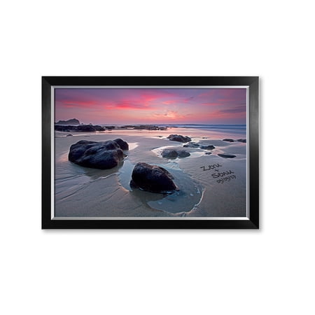DECORARTS - Love on Beach Personalized Artwork with Names, Customized Gifts for Couple. Picture size: 30x20, Total size: 33x23