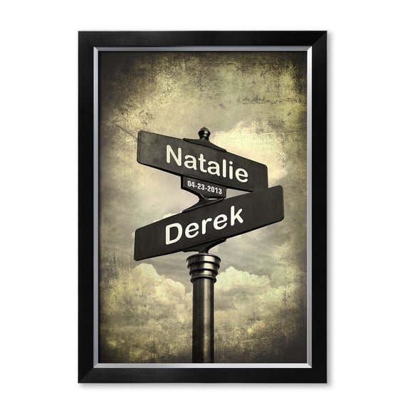 DECORARTS - Lovers Crossroads Personalized Framed Arts Gift, includes Names and the Special Date - Customized Gifts for the Wedding Anniversary.