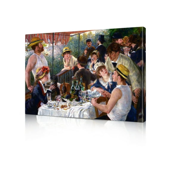 DECORARTS - Luncheon of the Boating Party by Pierre-Auguste Renoir. Oil Painting Reproduction, Giclee Print on Canvas. Ready to Hang Wall Art for Home, Bedroom, Office Decor. 30x20"