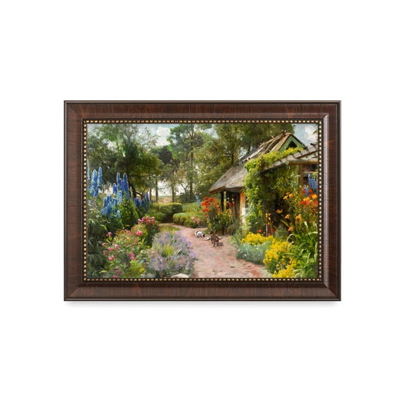 DECORARTS - Meal Times by Peder Mork Monsted. Giclee Prints w/ Embossed Bronze Framed Art for Home Decor, framed size: 21x15
