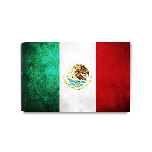 DECORARTS - Mexico Flag Wall Art. Giclee Canvas Prints for Home Wall Decor 24x16"