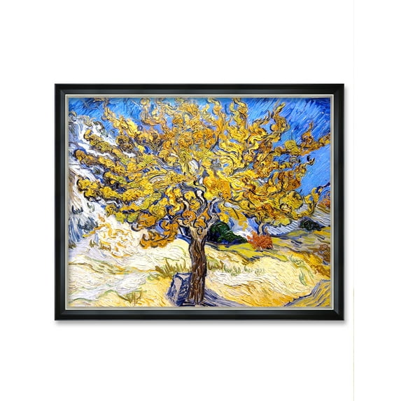 DECORARTS - The Mulberry Tree by Vincent Van Gogh Art Reproduction. Oversize Solid Wooden Frame Matching with Giclee Prints Canvas Wall Art. Total framed size: 43x35"
