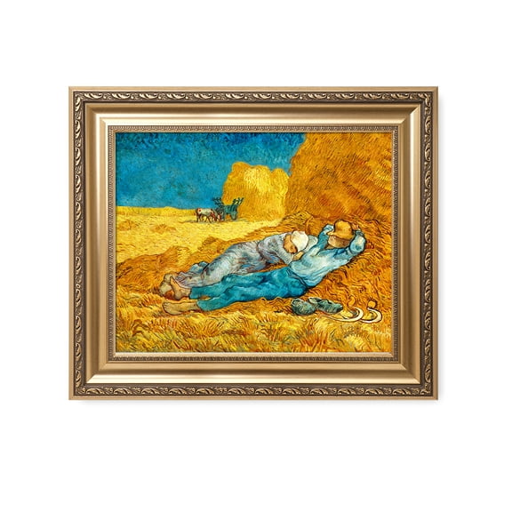 DECORARTS - Noon: Rest from Work, Vincent Van Gogh Art Reproduction. Giclee Print with Matching Frame, Picture Size: 20x16, Framed Size: 26x22