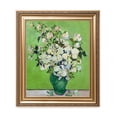 thumbnail image 1 of DECORARTS - Pink Roses in a Vase - Vincent Van Gogh. Giclee Print on Canvas with matching Golden-relief Framed Wall Art. Total with Framed size: 30x26, 1 of 7