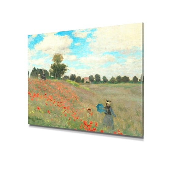 DECORARTS - Poppies at Argenteuil, 1873, Claude Monet Art Reproduction. Giclee Canvas Prints Wall Art for Home Decor 24x20"