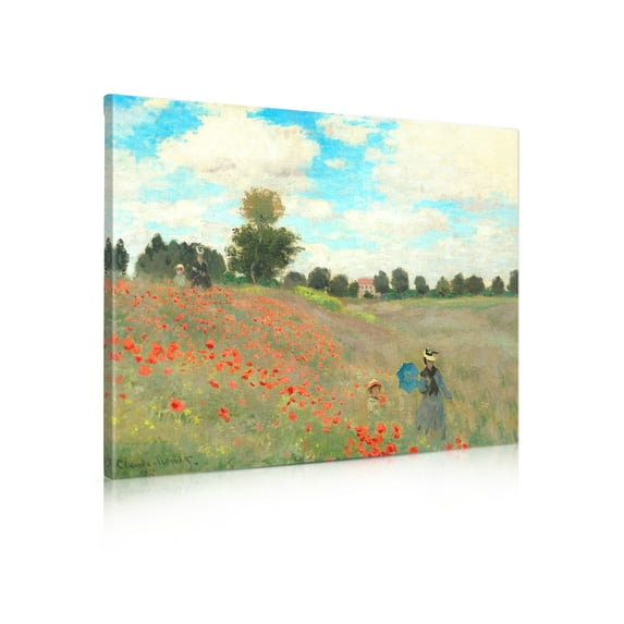 DECORARTS - Poppies at Argenteuil, 1873, Claude Monet Art Reproduction. Giclee Canvas Prints Wall Art for Home Decor 30x24"