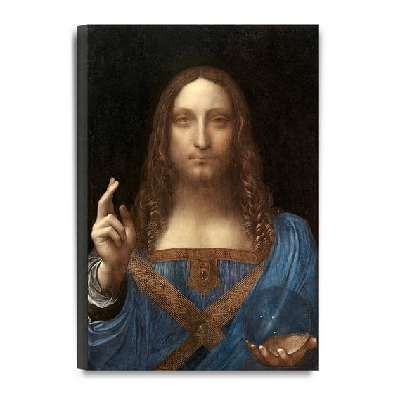 DECORARTS - Portrait Of Christ in Salvator Mundi by Leonardo Da Vinci. Giclee Prints on Acid Free Cotton Canvas, Stretched Canvas Wall Art. 16x24 in