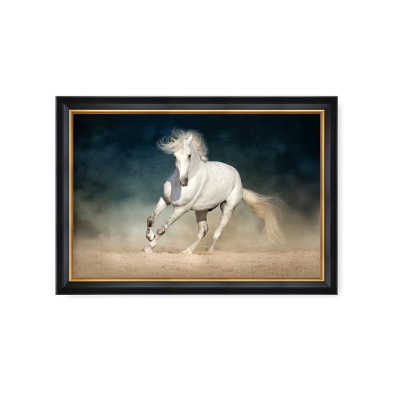 DECORARTS - Prancer in the Sand Wild Animal Wall Art. Giclee Prints on Acid Free Cotton Canvas Matching with Solid Wood Frames. Total Size w/Frame: 32.6x22.6", Ready to Hang.
