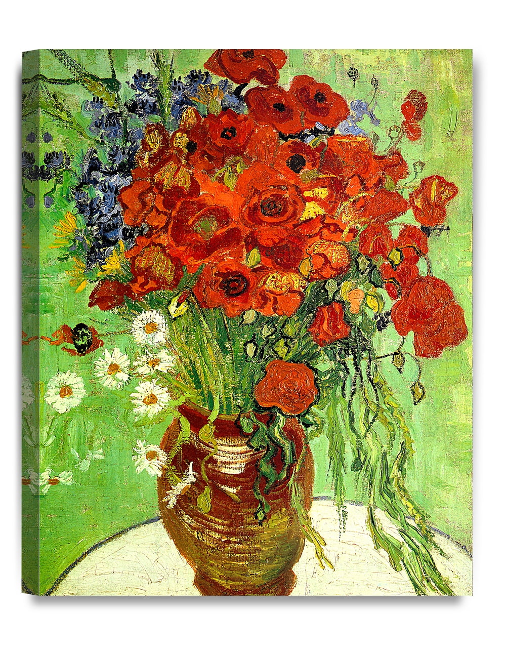 Vincent Van Gogh Red Poppies and Daisies Framed Canvas Print