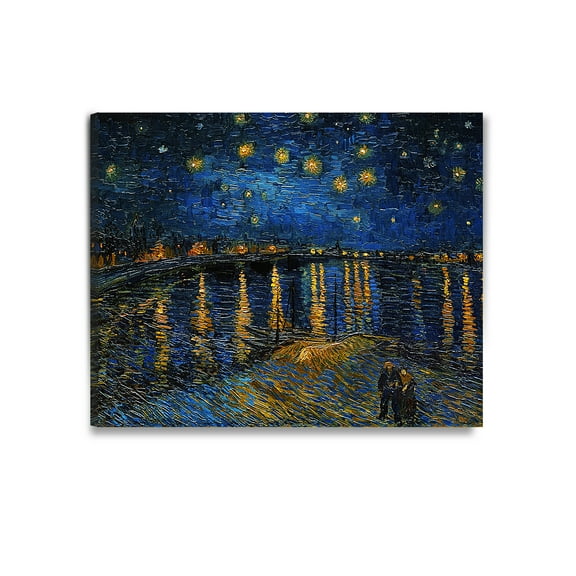DECORARTS - Starry Night Over The Rhone, Vincent Van Gogh Art Reproduction. Giclee Print on Canvas. Wall Art for Home. 40x32"