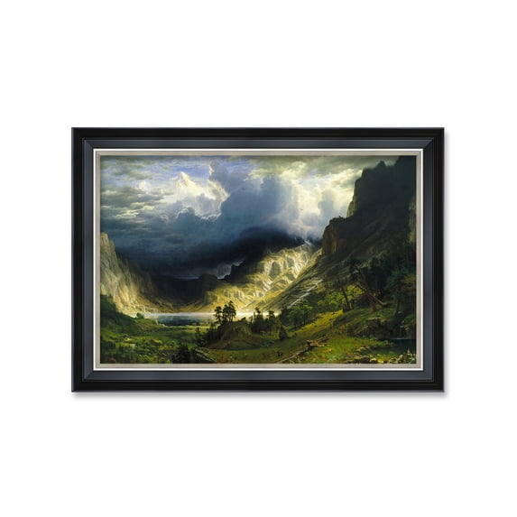 DECORARTS - A Storm in the Rocky Mountains by Albert Bierstadt, Giclee Print on Acid Free Cotton Canvas Matching with Solid Wood Frame for Home Decor. Total Size w/ Frame: W 27.25 x H 19.25"