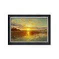 thumbnail image 1 of DECORARTS - Sunset Over a Danish Fjord by Peder Mork Monsted, Giclee Print on Acid Free Cotton Canvas Matching with Solid Wood Frame for Home Decor. Total Size w/ Frame: W 27.25 x H 19.25", 1 of 6