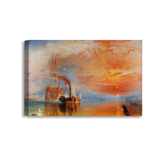 DECORARTS -The Fighting Temeraire by William Turner, The World Classic Art Reproductions. Giclee Canvas Prints Wall Art for Home Decor 36x24"x1.5"