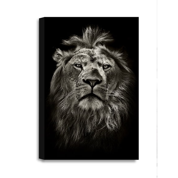DECORARTS - The King Wild Animal Wall Art Giclee Prints on Acid Free Cotton Canvas Stretched Safari Art Wall Decor Ready to Hang. Size 36x24 in