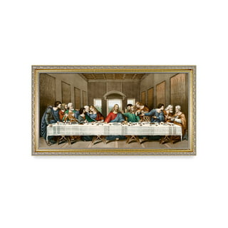 Diamond Painting Complete. the Lords Supper, With Black Frame. 