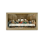 DECORARTS - The Last Supper by Leonardo da Vinci. Oil Painting Reproduction, Giclee Print on Canvas. Ready to Hang Framed Wall Art for Home and Office Decor. Total Size w/ Frame: 26.5x14.5"