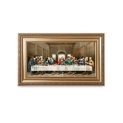 DecorArts The Last Supper Framed Canvas Wall Art, Gold Frame, 30x18 in