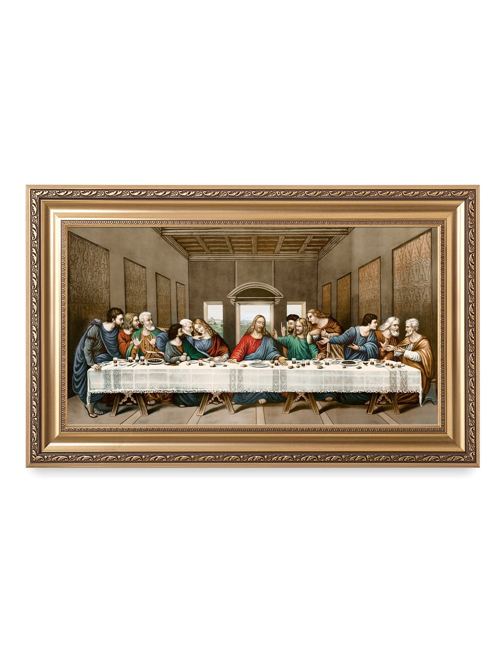 The Last Supper Framed Canvas Print with Solid Wood Frame