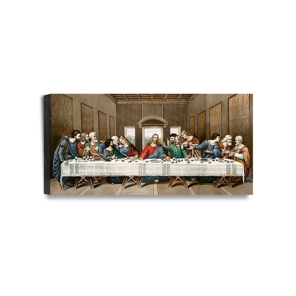 DecorArts The Last Supper by Leonardo da Vinci Canvas Wall Art, 24x12 in