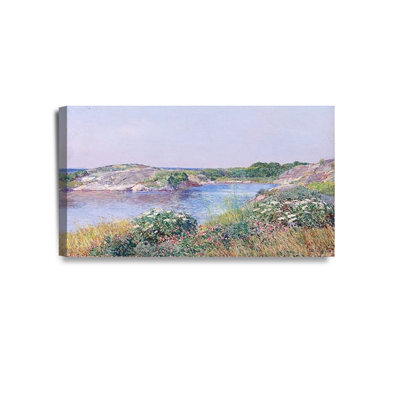 DECORARTS -The Little Pond, Appledore, Childe Hassam Classic Art Reproductions. Giclee Canvas Prints Wall Art for Home Decor 32x18