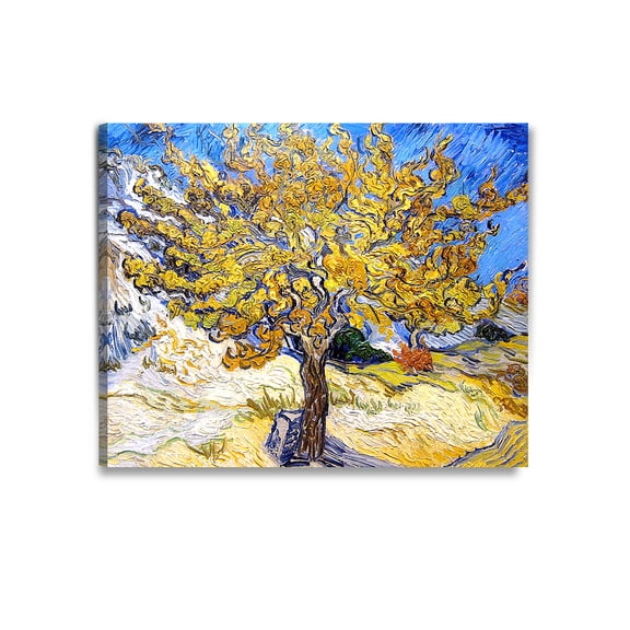 DECORARTS - The Mulberry Tree, Vincent Van Gogh Art Reproduction. Giclee Print on Canvas. Wall Art for Home. 40x32"