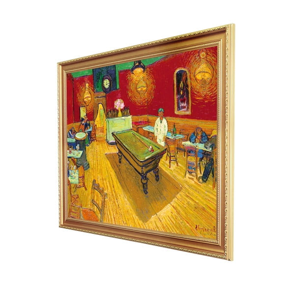 DECORARTS - The Night Cafe in The Place Lamartine in Arles by Vincent van Gogh. Large Framed Canvas Wall Art for Home or office, Ready to Hang