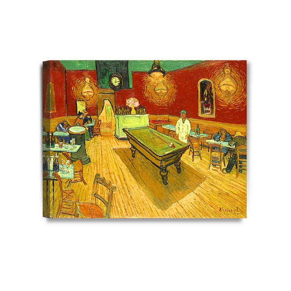 DECORARTS - The Night Cafe in the Place Lamartine in Arles, Vincent Van Gogh Art Reproduction. Giclee Canvas Prints Wall Art for Home Decor 20x16"