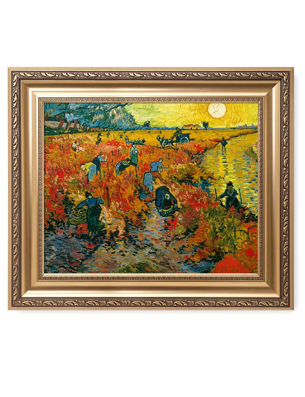 DECORARTS The Red Vineyards Vincent Van Gogh Art Reproduction. Giclee Prints Match with Golden Framed for Wall Decor. Picture Size 20x16 in