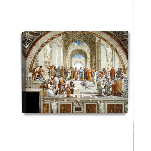 DECORARTS - The School of Athens, Raphael Art Reproduction. Giclee Canvas Prints Wall Art for Home Decor 20x16"