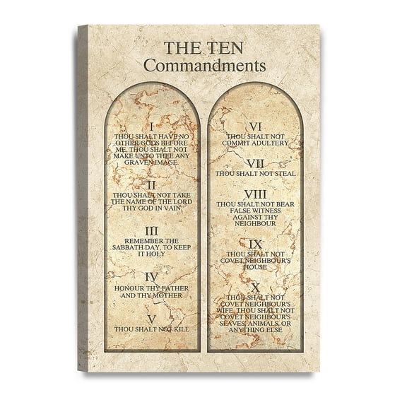DECORARTS - The Ten Commandments Wall Decor (Lutherans Version). Giclee Print wall art for Home Decor and Wall Decor. 16x24"x1.5"