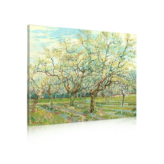 DECORARTS - The White Orchard by Vincent van Gogh. Giclee Canvas Wall Art for Home or Office, Ready to Hang, Made in USA