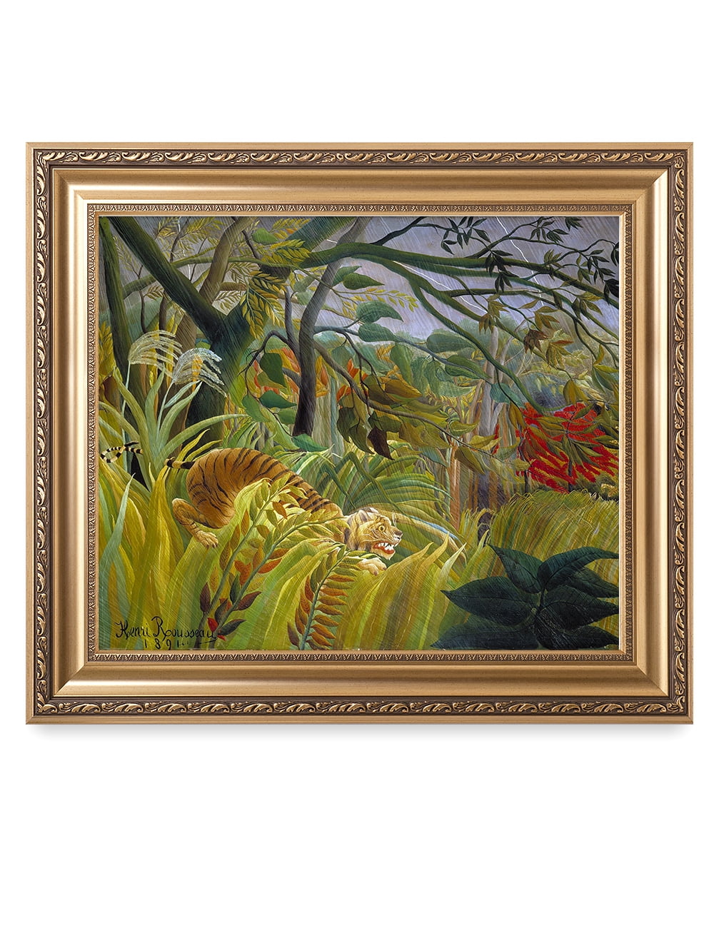 DECORARTS Tiger in a Tropical Storm (Surprised!) (1891) by Henri