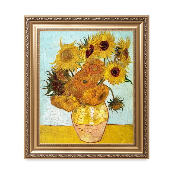 DECORARTS - Twelve Sunflowers, Vincent Van Gogh Classic Art. Giclee Prints Framed Art for Wall Decor. Framed size: 26x30"