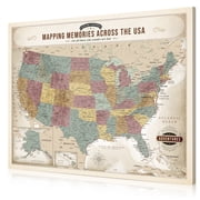 DECORARTS US Maps for Wall, Soft Pastel Canvas USA Map, 20x16