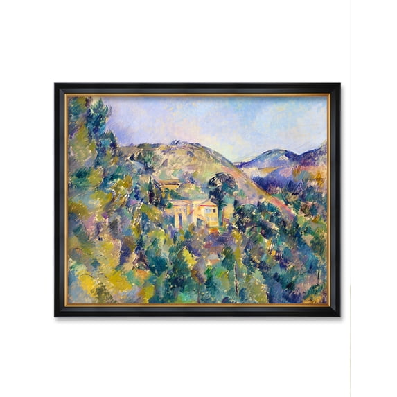 DECORARTS - View of the Domaine Saint Joseph by Paul Cezanne Art Reproduction. Oversize Solid Wooden Frame Matching with Giclee Prints Canvas Wall Art. Total size: W 43" x H 35"