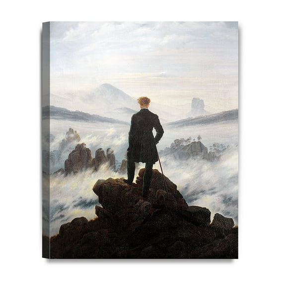 DECORARTS Wanderer Above the Sea of Fog (1818) by Caspar David Friedrich Giclee Canvas Prints Wall Art for Home Decor 20x16"