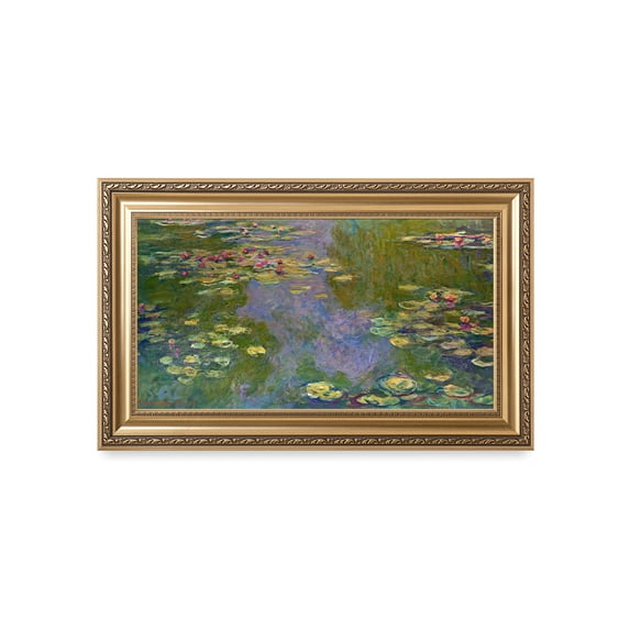 DECORARTS - Water Lilies Claude Monet Giclee Fine Art Print in Embossed Gold Frame. Framed Size: 36x22