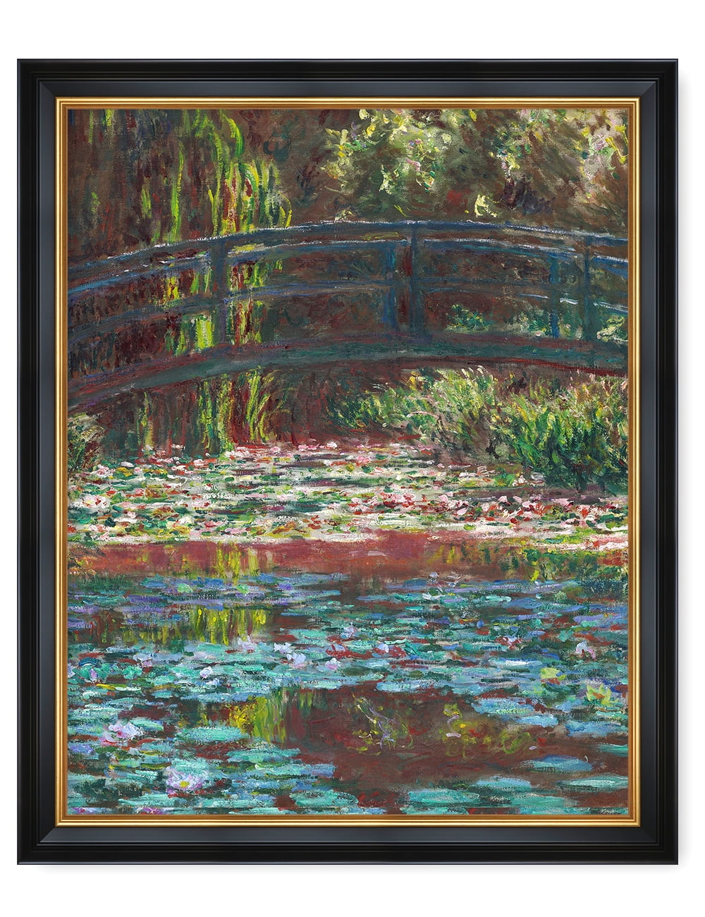 Gold Framed Claude Monet Water Lily Pond Landscape Canvas Print
