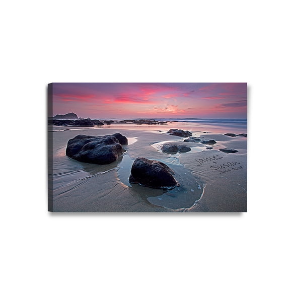 DECORARTS - love on Beach Personalized Canvas Print Canvas Prints Gift, includes Names and the Special Date - Customized Gifts for the Wedding Anniversary.
