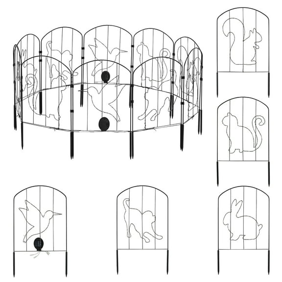 DECORATIVE GARDEN FENCES & BORDERS, SUITABLE FOR DOGS, NO DIGGING METAL FENCES Garden edge fence for animal fences