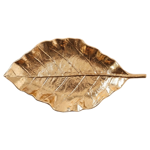 Cast Aluminum Leaf Tabletop Decoration, Gold, 14", Fall by Way To Celebrate