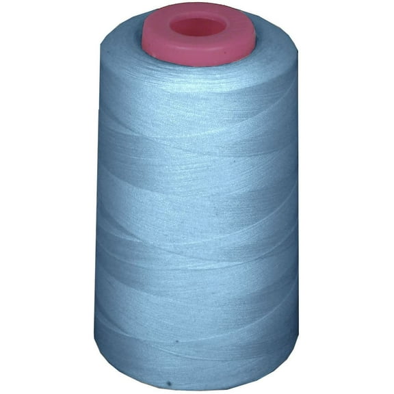 DECORATIVE SILK INC. 1 Pack of 6000 Yard Spools Sewing Thread All Purpose 100% Spun Polyester Overlock Cone (LIGHT BLUE)