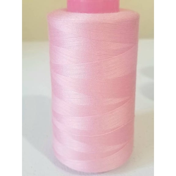 DECORATIVE SILK INC. 1 Pack of 6000 Yard Spools Sewing Thread All Purpose 100% Spun Polyester Overlock Cone (PINK)