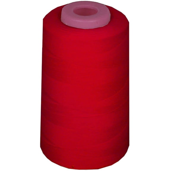 DECORATIVE SILK INC. 1 Pack of 6000 Yard Spools Sewing Thread All Purpose 100% Spun Polyester Overlock Cone (RED)